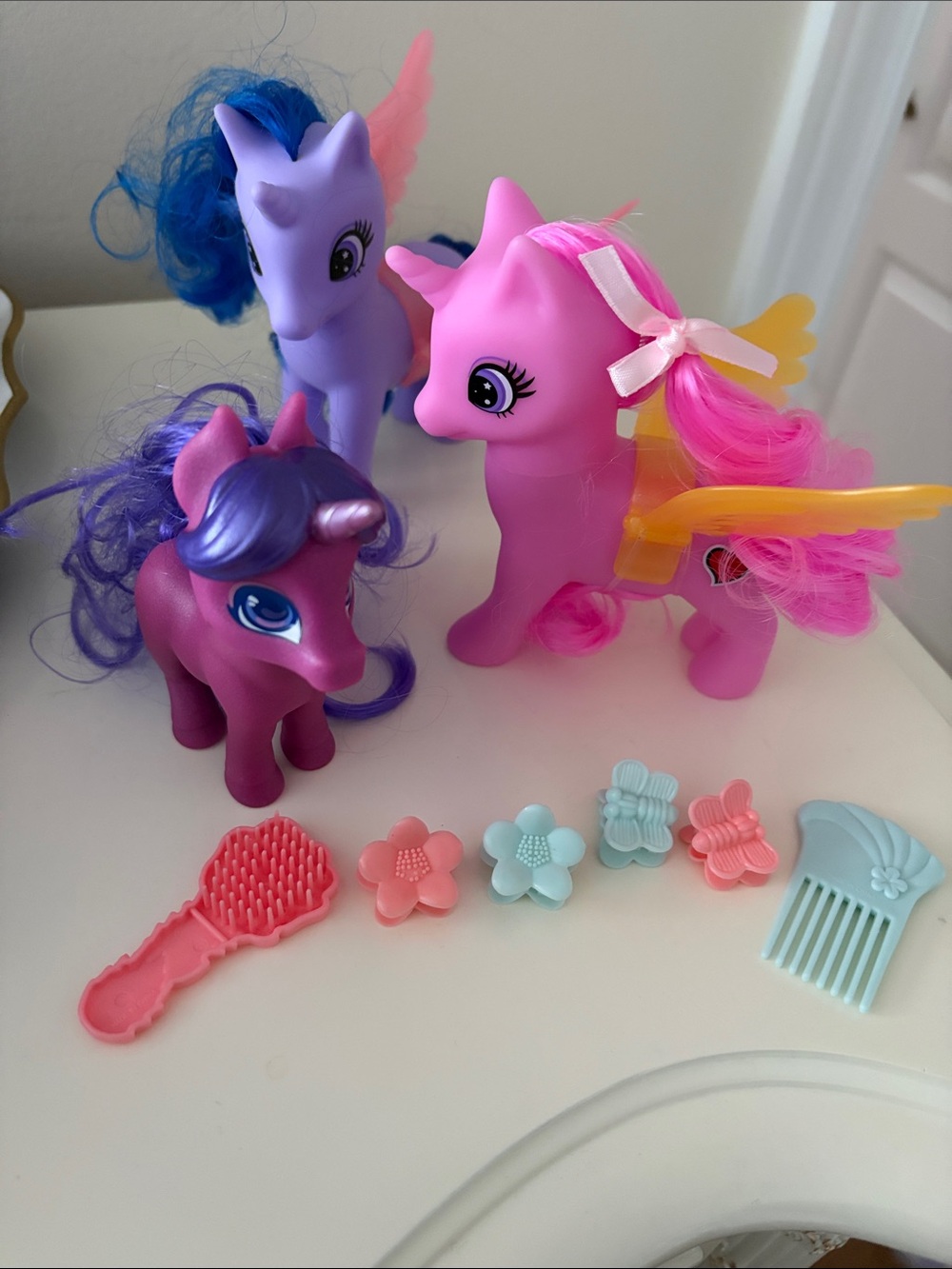 10/$30 Unicorns Pink & Purple Toys with Hair Accessories